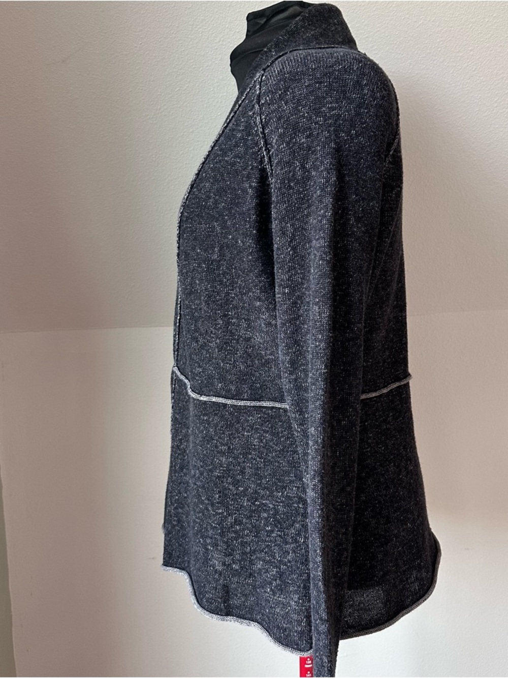 Aventura Clothing Cardigan Size L Gray Cotton Cashmere Open Front Lightweight - Picture 3 of 16